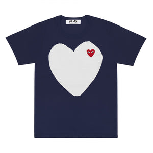 Play Comme des Garcons Big White Heart T-Shirt (Blue)